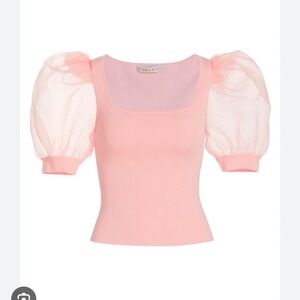 Alice and olivia tulle puff sleeve